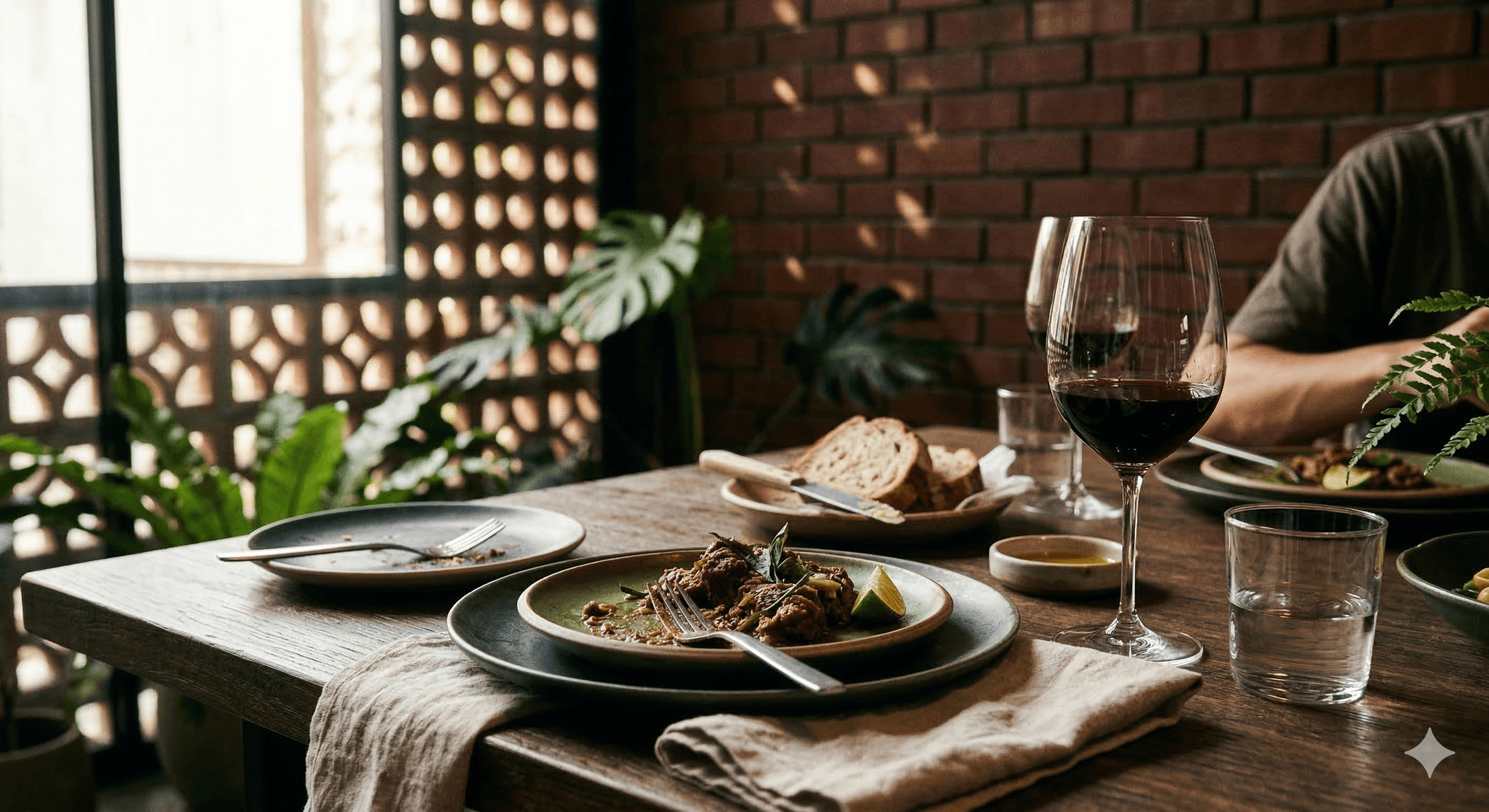 A warm and intimate table detail at Priya’s Table private dining experience